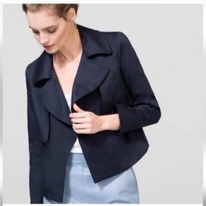 Cuyana Navy Cropped Trench Size L